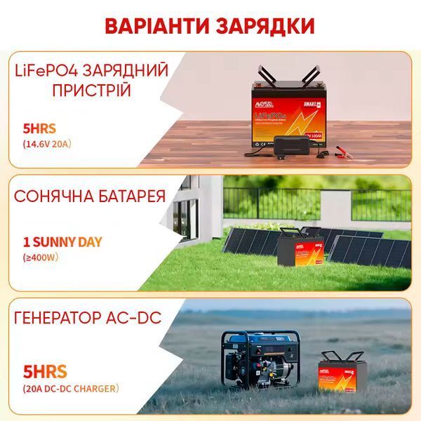 Литий-железо-фосфатный аккумулятор MOSEWORTH LiFePO4 12V 100 Ah Smart (1280Wh) (BMS 100A) 123000800 фото