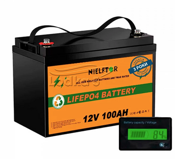 Литий-железо-фосфатный аккумулятор NIELFTOR LiFePO4 12.8V 100 Ah LCD (1280Wh) (BMS 100A) NFT-12100JK-LCD 123000815 фото